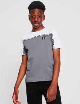 Camiseta 11 DEGREES JR CUT AND SEW TAPED - Shadow Grey White