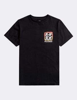 Camiseta JR BILLABONG FOUR SKULLS - Negro