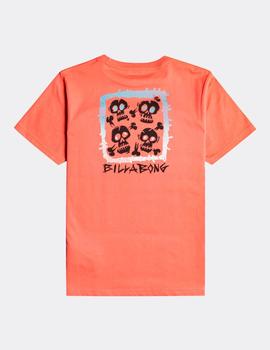 Camiseta JR BILLABONG FOUR SKULLS - Fade Rose