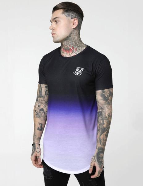 Camiseta SIKSILK CURVED HEM FADE TEE - PURPLE