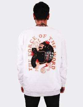 Sudadera Crew CONFUSION SCREAM CHEST - Blanco