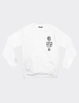 Sudadera Crew CONFUSION SCREAM CHEST - Blanco