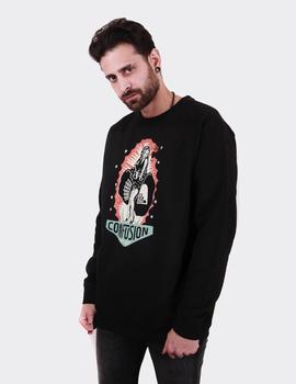 Sudadera Crew CONFUSION NOT ENOUGH - Negro