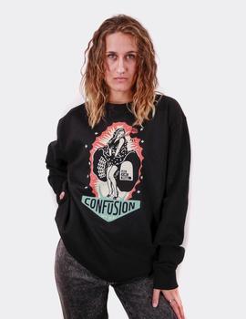 Sudadera Crew CONFUSION NOT ENOUGH - Negro