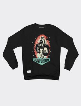 Sudadera Crew CONFUSION NOT ENOUGH - Negro