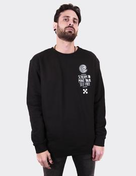 Sudadera Crew CONFUSION SCREAM CHEST - Negro