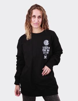 Sudadera Crew CONFUSION SCREAM CHEST - Negro