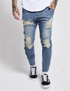 Pantalón SIKSILK OVERWORKED LOW RISE DENIM - STONE BLUE