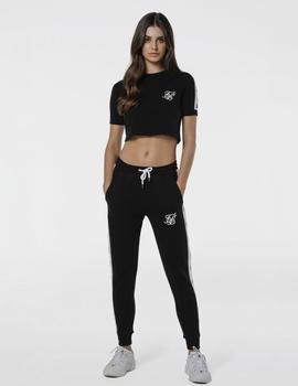 Pantalón SIKSILK EMBROIDERED PANEL JOGGER - BLACK