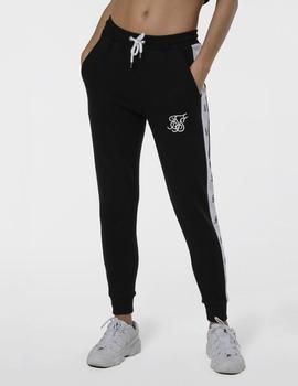 Pantalón SIKSILK EMBROIDERED PANEL JOGGER - BLACK