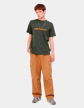 Camiseta CARHARTT SCRIPT - Boxwood / Ochre
