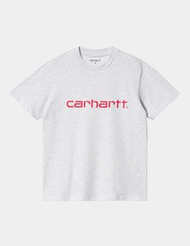 Camiseta CARHARTT W' SCRIPT - Ash Heather / Rocket