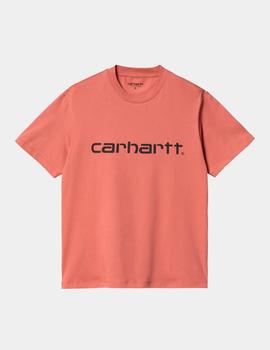 Camiseta CARHARTT W' SCRIPT - Misty Blush / Vulcan