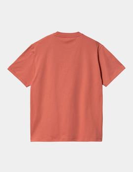 Camiseta CARHARTT W' SCRIPT - Misty Blush / Vulcan
