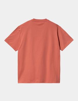 Camiseta CARHARTT W' SCRIPT - Misty Blush / Vulcan