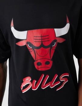 Camiseta NEW ERA SCRIPT MESH BULLS - Black