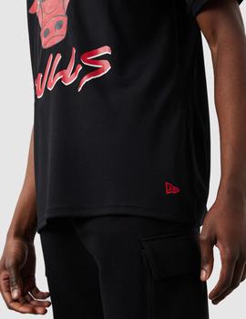 Camiseta NEW ERA SCRIPT MESH BULLS - Black