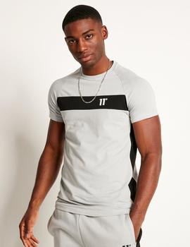 Camiseta 11 DEG CUT AND SEW MUSCLE FIT - Titanium Grey / Blk