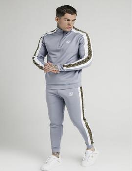 Chaqueta SIKSILK PANELLED RACER 1/4 ZIP FUNNEL NECK - GREY