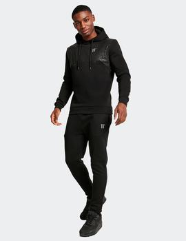 Sudadera ELEVEN DEGREES Capucha MIXED FABRIC - Black