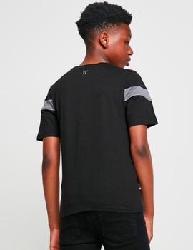 Camiseta JR ELEVEN DEGREES PANELLED TAPE - Black Charcoal