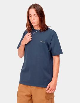 Camiseta CARHARTT SCRIPT EMBROIDERY - Enzian / White