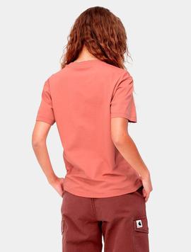 Camiseta CARHARTT W' SCRIPT - Misty Blush / Vulcan