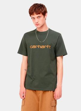 Camiseta CARHARTT SCRIPT - Boxwood / Ochre