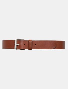 Cinturón LEATHER BELT - Cognac/Silver