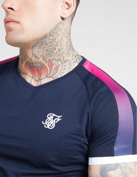 Camiseta INSET CUFF FADE PANEL TECH - Navy/Neon Fa
