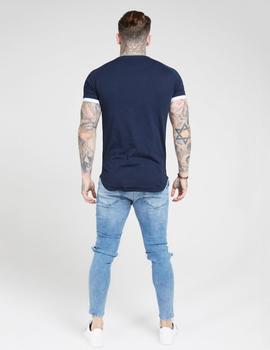 Camiseta INSET CUFF FADE PANEL TECH - Navy/Neon Fa