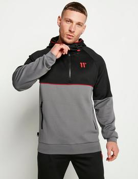 Sudadera Quarter CUT AND SEW PIPED - Black / Charcoal