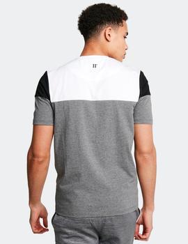 Camiseta CUT AND SEW - Mid Grey Marl / White / Black