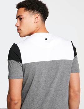 Camiseta CUT AND SEW - Mid Grey Marl / White / Black