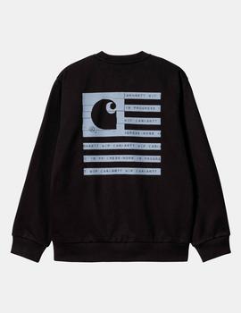 Sudadera Crew CARHARTT LABEL STATE - Black / Misty Sky