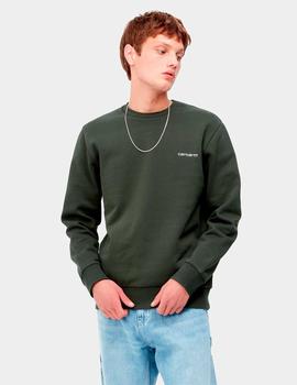 Sudadera Crew CARHARTT SCRIPT EMBROIDERY - Boxwood / White