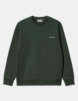 Sudadera Crew CARHARTT SCRIPT EMBROIDERY - Boxwood / White