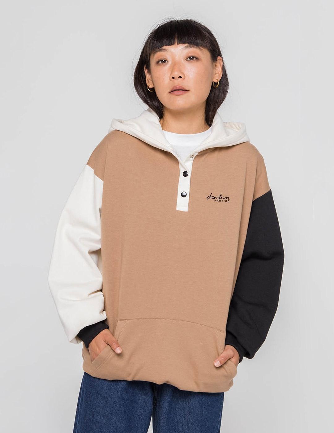 Sudadera Capucha KAOTIKO KAEL - Black/Ivory/Sand