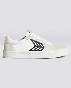 catiba pro skate vintage white suede and canvas bl