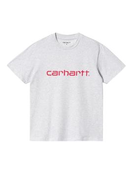 Camiseta CARHARTT W' SCRIPT - Ash Heather / Rocket