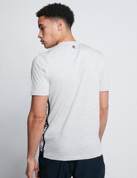 Camiseta 11 DEGREES TEXT PANEL CUT AND SEW - Grey Marl/Black
