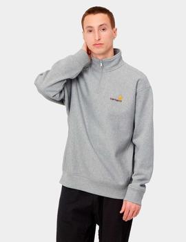 Sudadera HALF ZIP AMERICAN SCRIPT - Grey Heather