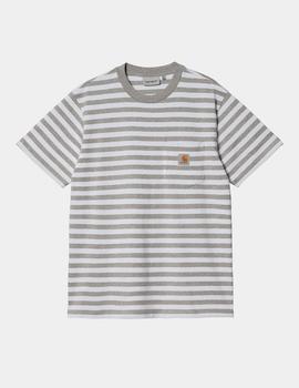 Camiseta CARHARTT WIP  SCOTTY POCKET - Grey Heather / White