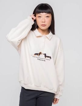 Sudadera Crew KAOTIKO PUPPIES - Bone