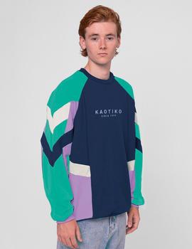 Sudadera Crew KAOTIKO BENTON - Navy/Green/Grape