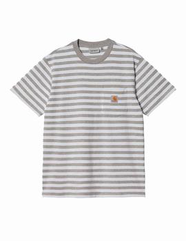 Camiseta CARHARTT WIP  SCOTTY POCKET - Grey Heather / White
