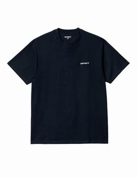 Camiseta CARHARTT WIP SCRIPT EMBROIDERY - Atom Blue / White