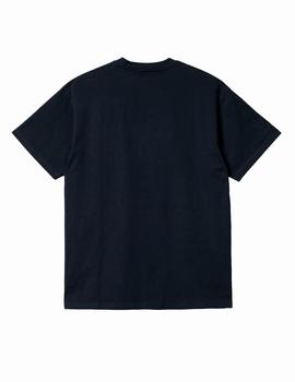 Camiseta CARHARTT WIP SCRIPT EMBROIDERY - Atom Blue / White