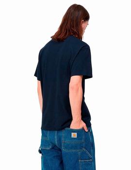 Camiseta CARHARTT WIP SCRIPT EMBROIDERY - Atom Blue / White