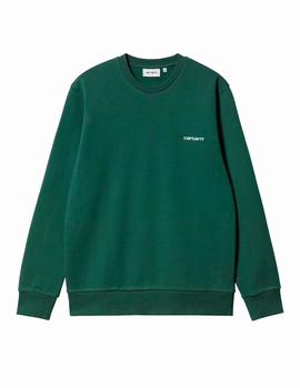 Sudadera Crew CARHARTT SCRIPT EMBROIDERY - Treehouse / White